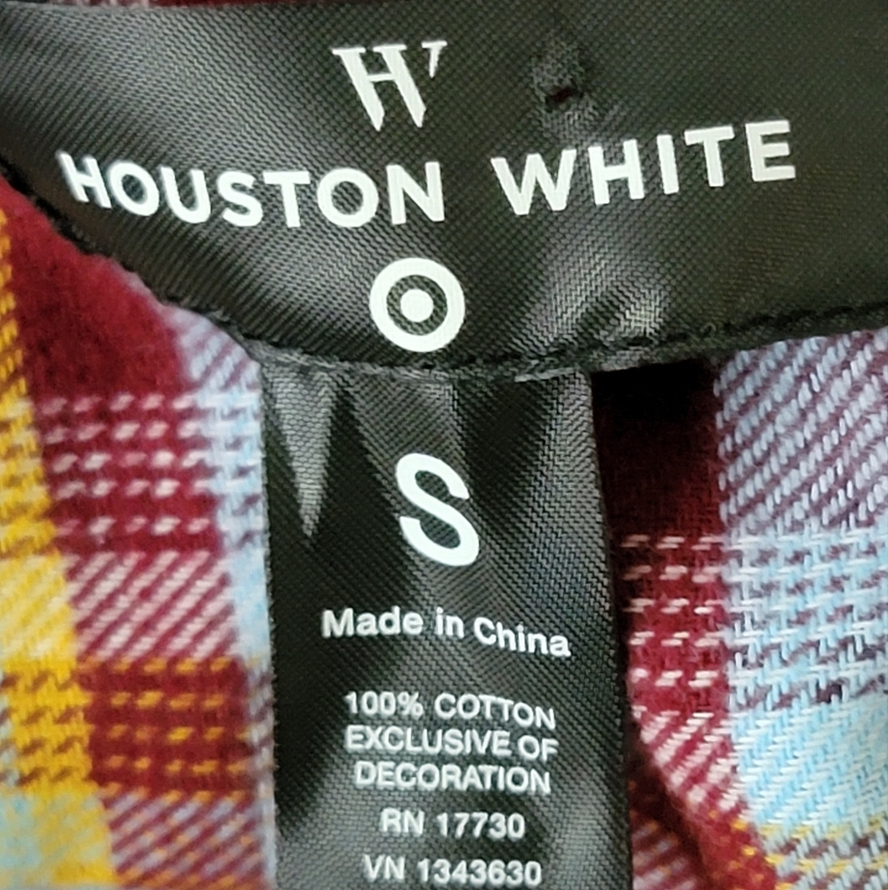 Houston White men button down plaid flannel shirt size small - Picture 4 of 6